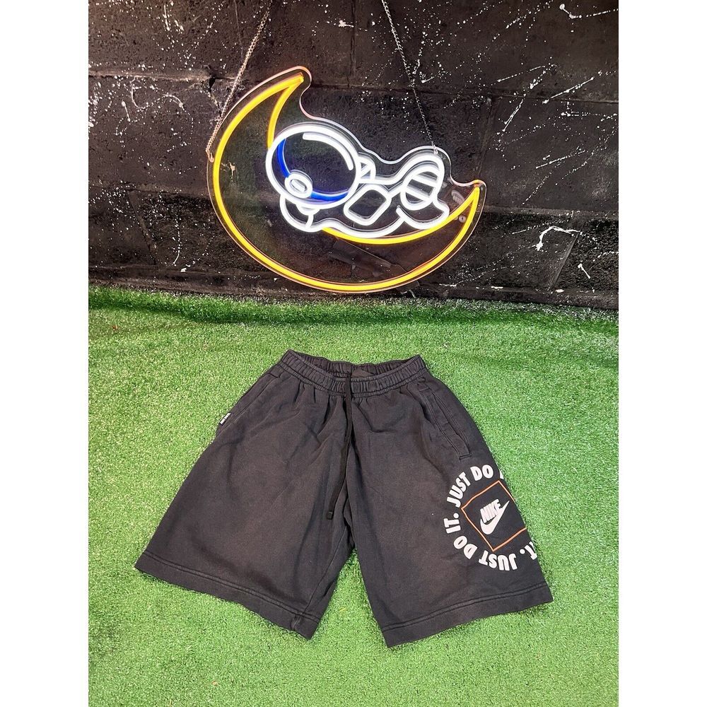 Nike Men's Basketball Sweat Shorts Black Big Logo Size Small Workout‎ Casual